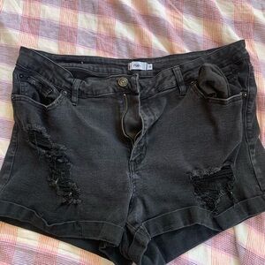 Rue21 Black Ripped Jean Shorts - free with $20+ bundle